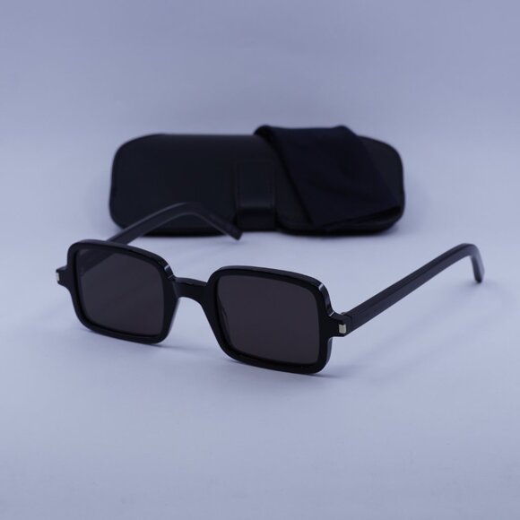 Saint Laurent SL332 001 Rectangle Sunglasses - Black - Picture 8 of 11